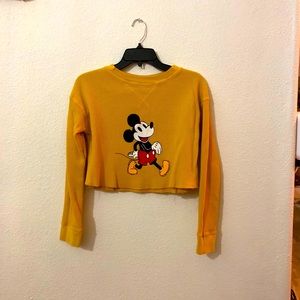 Disney Mickey Mouse mustard color crop top